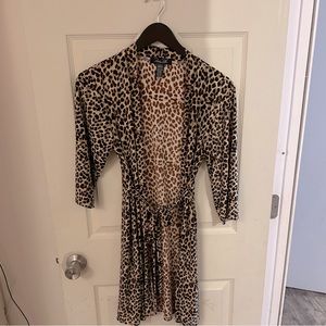 Leopard Cheetah Print Robe Sleepwear Size Small